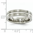 thumbnail image 6 of Edward Mirell Titanium Brushed&Polished w/Sterling Silver 6mm Band EMR182, 6 of 6