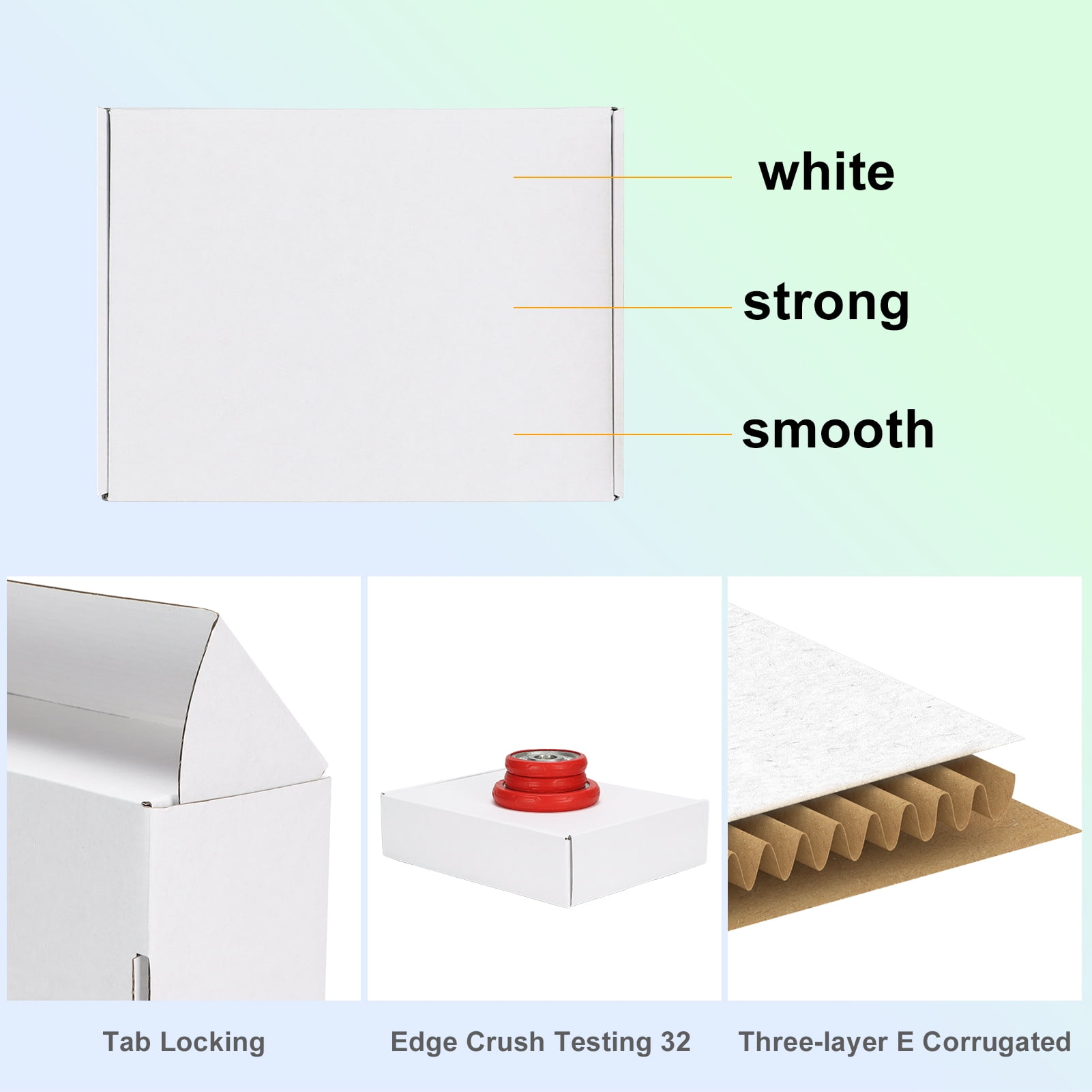 MEBRUDY 12x9x3 Shipping Boxes Set of 20, White Corrugated Cardboard Box for Packing, Mailing, Business