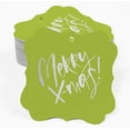 thumbnail image 2 of Inkdotpot Real Silver Foil Merry X-Mas Christmas Tags Favor Bracket Shape Hang Pack Of 100 Paper Tags, 2 of 7