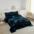thumbnail image 3 of Erosebridal Gamer Gamepad Comforter Sets Queen Size,Blue Honeycomb Bedding Queen Comforter Set,Geometry Decor,Reversible,Super Cozy,3-Piece, 3 of 7