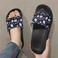 thumbnail image 3 of Psesaysky Fashion Slide Sandals with Beautiful Pearl Shell Essential Comfort Beach Sandals for Women Big Girls Non-Slip House Slippers Black Sole Size 7.5, 3 of 7