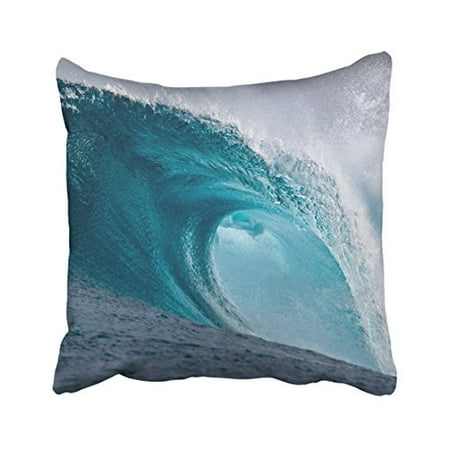 WinHome Decorative Home Decor Pillowcase Wave Surf Ocean Sea Beach Art Nature Printed Throw Pillow Sham Cushion Cover Size 18x18 inches Two (Best Stuffing For Throw Pillows)