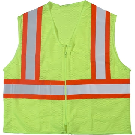 

Mutual Industries High Visibility Sleeveless Safety Vest ANSI Class R2 Lime Large (16376-0-3)