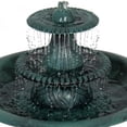 thumbnail image 4 of Best Choice Products 3-Tier Indoor/Outdoor Polyresin Pedestal Bird Bath Fountain Decor w/ Pump - Green, 4 of 7