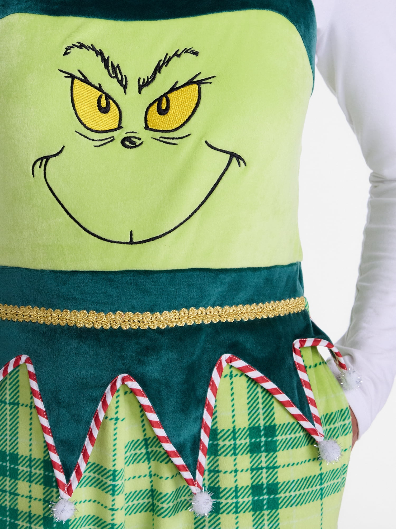 Dr. Seuss The Grinch Women's Christmas Velvet Jumpsuit, Sizes XXS-XXL