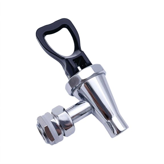 kowaku 1/2 inch Beverage Dispenser Faucet Lever Spout Rustproof Easy to Use 1/2 inch Hot Drinks Tap with Gaskets for Milk Tea Bucket black