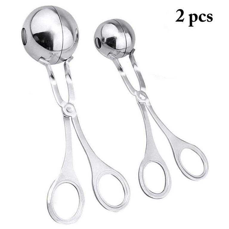 2pcs Stainless steel meatball maker clip meatball spoon-Siliver