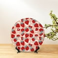 thumbnail image 6 of Balery Red Strawberry Print Bone China Decorative Plate Ceramic Dinner Plates Art Crafts with Display Stand-8in, 6 of 6