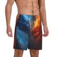thumbnail image 2 of Kdxio Red And Blue Fire Dragon E Print Mens Sleep Shorts Bottoms Soft Comfy Pajama Wear Pants with Drawstring Pockets, 2 of 5