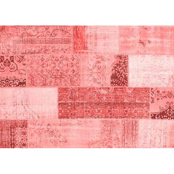 Ahgly Company Indoor Rectangle Patchwork Red Transitional Area Rugs, 8' x 12'
