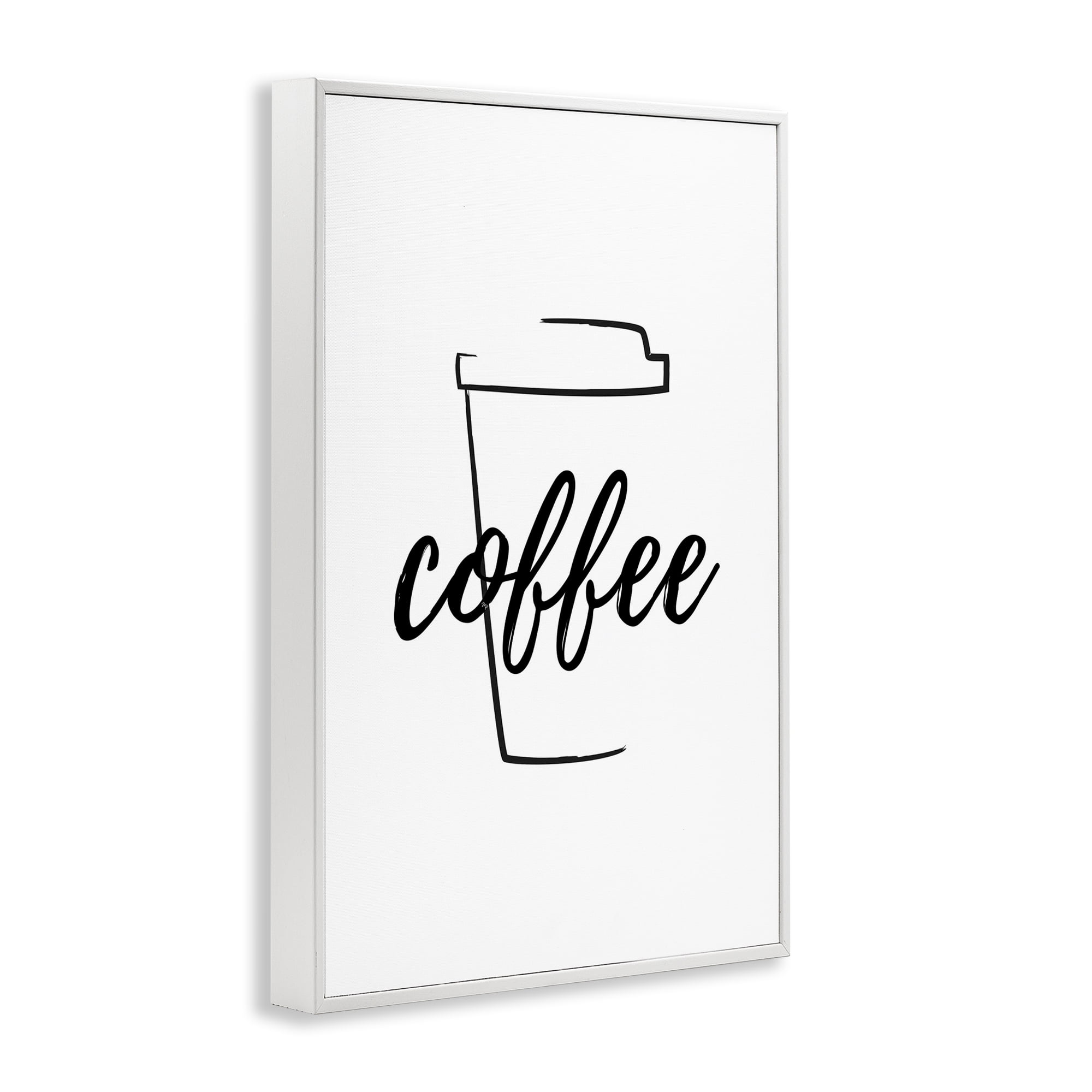 Stupell Industries Minimal Coffee Cup Food & Beverage Painting White Framed Art Print Wall Art, 20 x 30