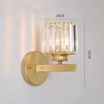 thumbnail image 5 of Lámpara de pared LED de metal posmoderna exquisita lámpara de pared de cristal decoración del hogar lámpara de pared sala de estar TV luz de pared dormitorio linterna de noche E27 pasillo de vidrio, 5 of 5