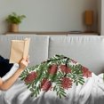 thumbnail image 3 of Rowan Soft Flannel Fleece Throw Blanket, Rowan Tree Full of Fruits Fresh Organic Ecology Themed Artwork, Cozy Plush for Indoor and Outdoor Use, 70" x 90", Olive Green Dark Coral, by Ambesonne, 3 of 5