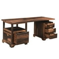 thumbnail image 3 of Taran Designs Darcy 4-drawer Live Edge Solid Wood Writing Desk in Dark Brown, 3 of 9