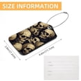 thumbnail image 5 of Square PU Leather 2 Pack Travel Tag - Bag Tag - Suitcase Tag with Privacy Cover and Stainless Steel Ring - Suitable for Travel, Backpack, and Handbag Skull, 5 of 7