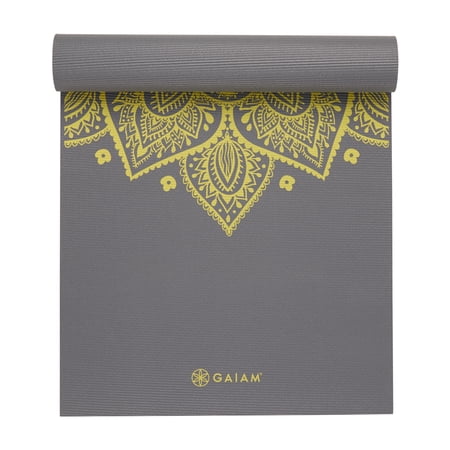 Gaiam Premium Print Yoga Mat  5mm  Citron Sundial
