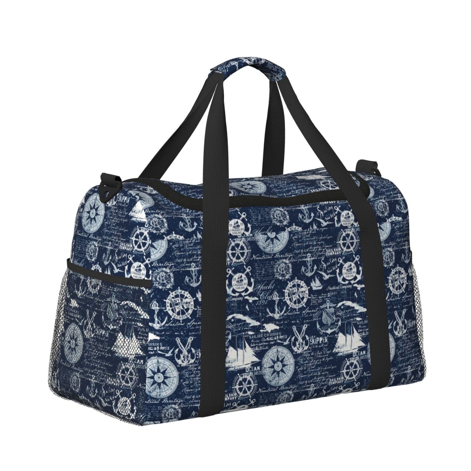 Fuzoiu Sailing Cruises Nautical Print Travel Duffle Bag,Carry On Tote Bags,Duffel Bag,Sport Gym Bag, Hospital Bag for Labor and Delivery, Overnight Bag,Luggage Bag