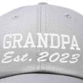 thumbnail image 2 of DALIX Grandpa Est. 2023 Fun Gift Embroidered Dad Hat Cotton Cap in Gray, 2 of 5