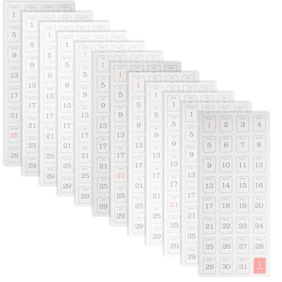 3 Sets Date Sticker Calendar Books Planner Stickers Month and Office Label Paper