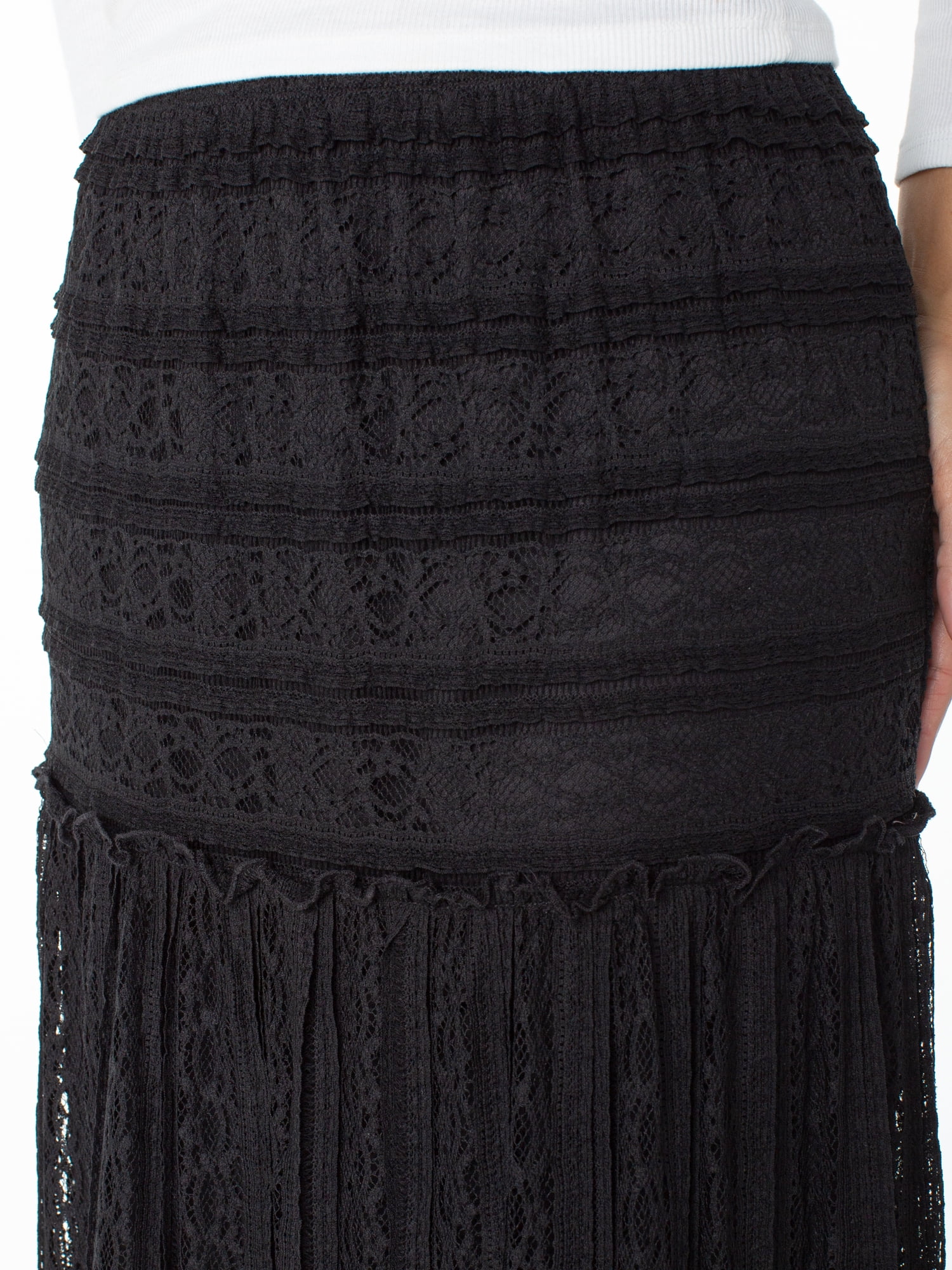 Celebrity Pink Women's Lace Tiered Maxi Skirt, Sizes XS-XXXL