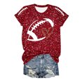 thumbnail image 3 of Blusas de Manga Corta para las Mujeres, Moda Impresa Cuello Redondo Camiseta Superior, Ligero Poliéster Casual, 3 of 5
