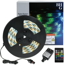 Better Homes & Gardens 50ft Color-Changing LED Tape Light, Remote, Indoor/Outdoor, 1 Count