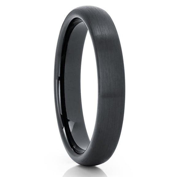 4mm Wedding Ring,Black Tungsten Ring,Anniversary Ring,Engagement Ring,Tungsten Carbide Ring,Black Ring