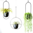 thumbnail image 3 of Balcony Patio Metal Home Decoration Modern Wall & Ceiling Hanging Basket Planter Plant Pot Flower Pot BLACK ROUND, 3 of 8