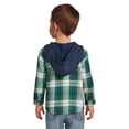 thumbnail image 3 of Wonder Nation Baby and Toddler Boys’ Flannel Shirt with Hood, Sizes 12 Months - 5T, 3 of 5