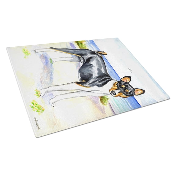 Carolines Treasures Basenji Glass Cutting Board Large 12H x 16W multicolor