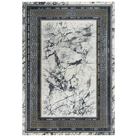 Rizzy Rugs Emerge Area Rug EMG923 Black/Beige Cracked Waves 5  3  x 7  6  Rectangle Manufacturer: Rizzy Rugs Collection: Emerge Rugs Style: Emerge Rugs: EMG923 Black/Beige Specs: SyntheticsOrigin: Made in TurkeyThe air of luxury hangs upon Rizzy Home s Chelsea collection. The soft ivory  gray and teal are both modern and timeless  combined with elegant abstract patterns and a very soft feel make a terrific addition to any space. These pieces are machine made in Turkey and feature a 100% super soft polypropylene pile.
