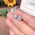 thumbnail image 2 of K-KED Wedding 925 Silver Pearl Stud Earrings Gifts Women Luxury Cubic Zirconia Jewelry, 2 of 5