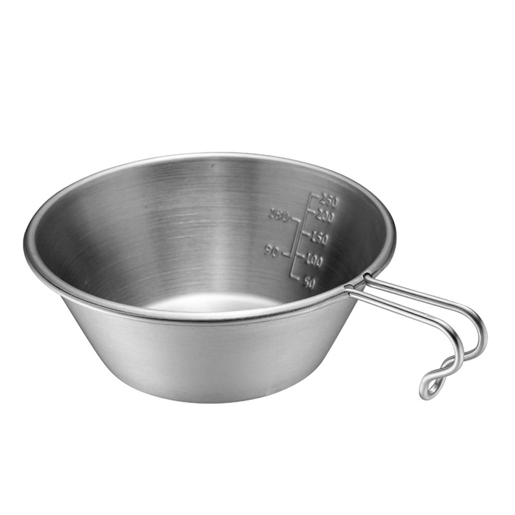Outdoor Stainless Steel Bowl Camping Cup Portable Tableware