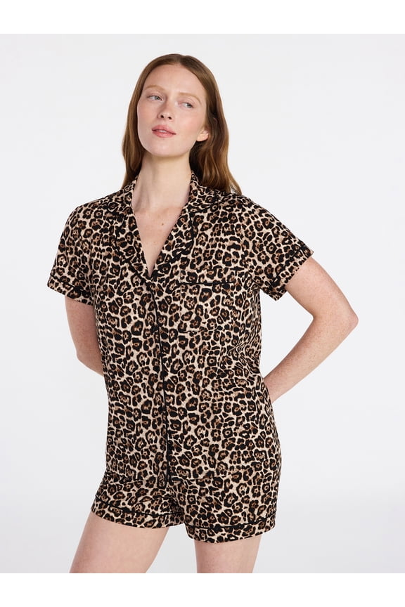 Women's Dreamy Soft Collection Notch Top and Shorts Pajama Set, 2-Piece, Sizes XS-3X