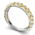 thumbnail image 2 of 3.13 ctw Wedding Band for Women - 18K White Gold Natural Citrine Stackable Eternity Ring, 2 of 6