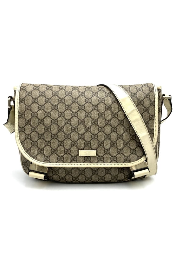 Pre-Owned GUCCI 201732 Shoulder Bag GG Supreme Leather Beige for Men and Women (Fair)