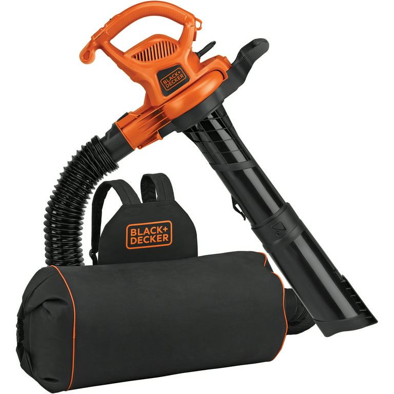 BLACK+DECKER 3-in-1 Electric Leaf Blower with Leaf Blower Vacuum Bags,  Disposable (BV3600 & BV-008)