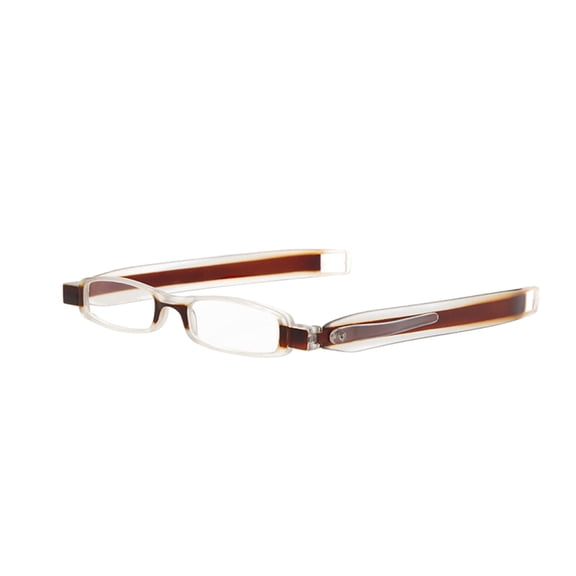 Gafas de lectura ligeras, plegables y giratorias de 360 grados, antifatiga, para hombre y mujer, +3.00 (marrón oscuro)
