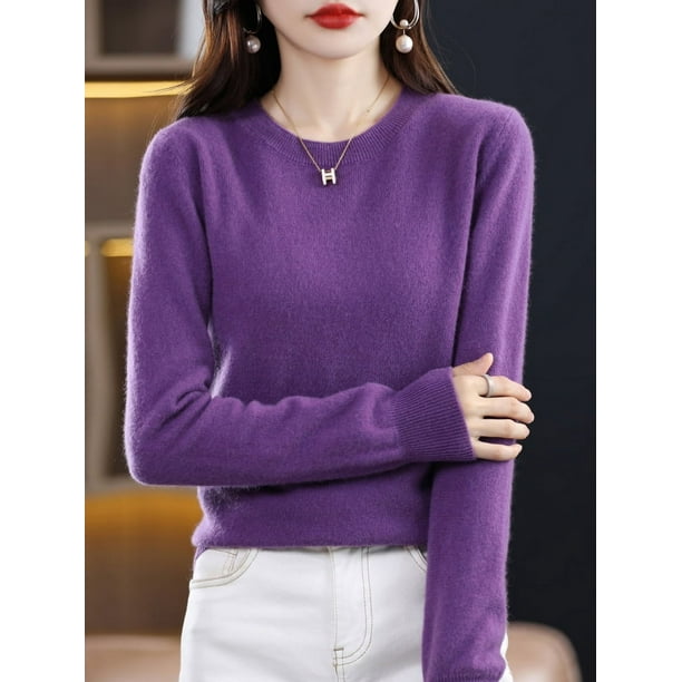 Jersey Sueter En Lana Para Dama Mujer Lana Gruesa Pullover Cuello