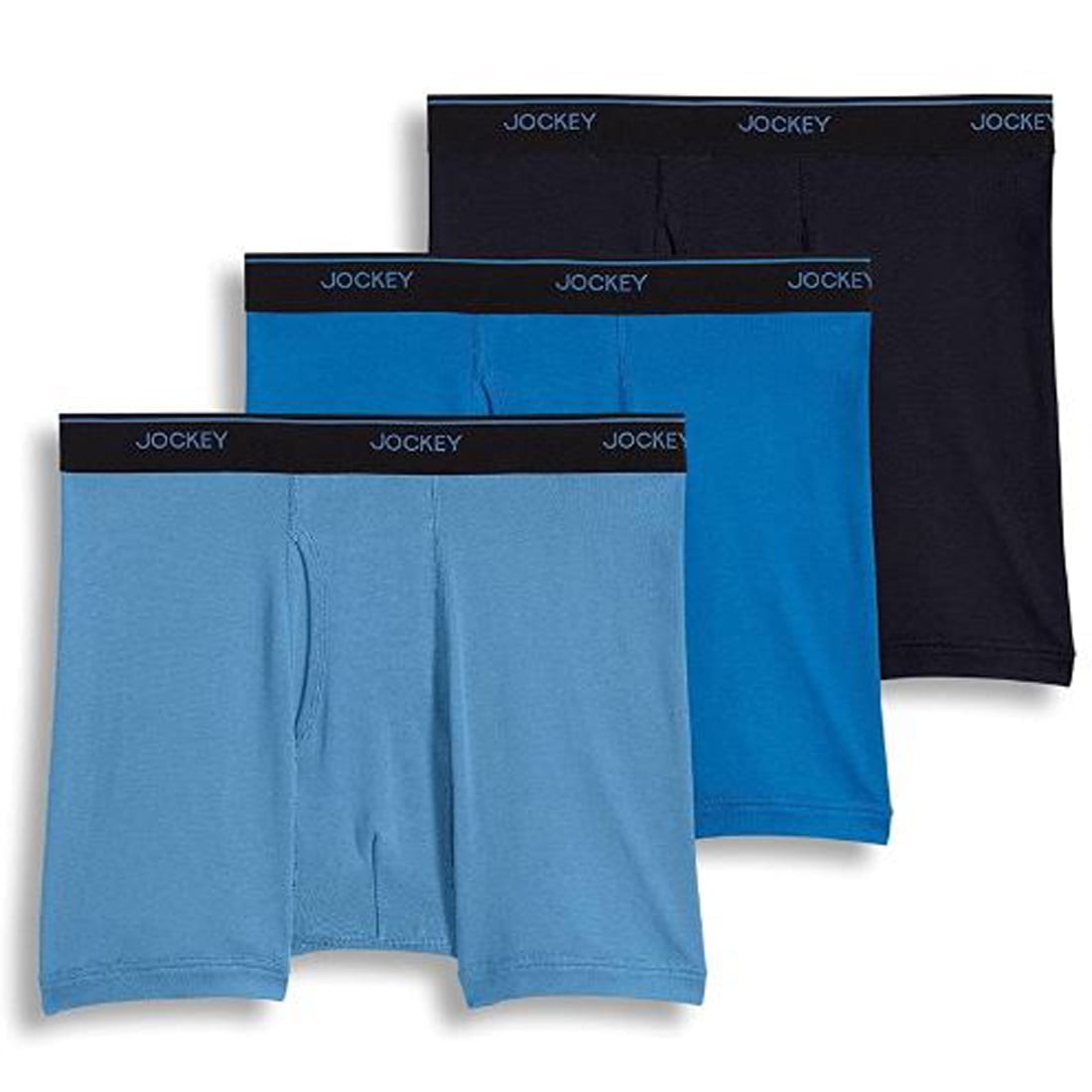 Jockey Men's Underwear Stay Cool Boxer Briefs 3 Pack, Blue Multi, X
