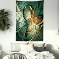 thumbnail image 3 of Fractal Tapestry, Computer Art Featured Surreal Flowers Dreamy Imaginary Creative Concept, Wall Hanging for Bedroom Living Room Dorm Decor, 40W X 60L Inches, Jade Green Orange, by Ambesonne, 3 of 5