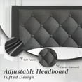 thumbnail image 2 of Bed Frame with Linen Upholstered Headboard, Metal Support, Queen Size, Black, 2 of 6