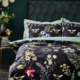 thumbnail image 3 of Wylder Midnight Bee Velvet Floral Duvet Cover Set, 3 of 4
