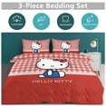 thumbnail image 5 of Hello Kitty Duvet Cover Set 3-Piece Bedding Set Soft Warm And Comfortable Soft Bed Set with 1 Duvet Cover And 2 Pillowcases for Bedroom All Season 90"x90", 5 of 7