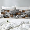 thumbnail image 3 of Rustic Cabin Bedding Set Twin Farmhouse Lodge Fitted Sheet Black Orange Buffalo Plaid Country Bed Sheets Men Hunting Bear Deer Wolf Woodland Wildlife Fitted Bed Sheets(No Top Sheet), 3 of 5