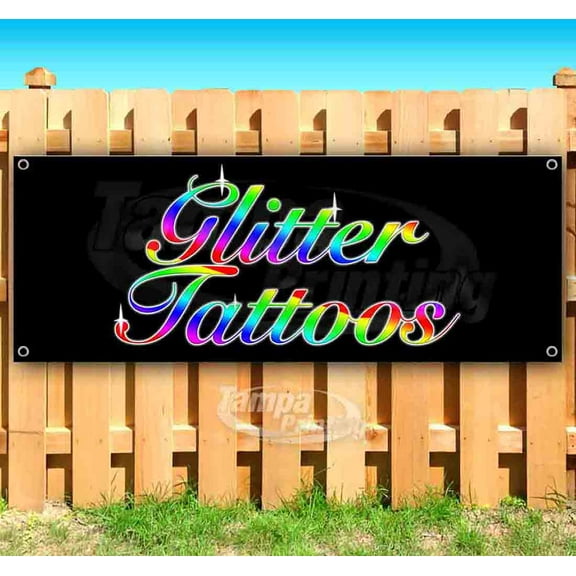 Glitter Tattoos 13 oz Vinyl Banner With Metal Grommets