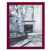 Piano Blues III - Framed Print w/glass - Cherry Red