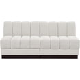 thumbnail image 3 of Meridian Furniture Quinn 64" 2-Piece Contemporary Fabric Modular Sofa in Cream, 3 of 11