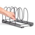 thumbnail image 4 of BTH 12 Dividers with 2 Racks (8"W Large) - Pan & Bakeware Organizer Rack, Total 12 Adjustable Compartments, Expand as 1 rack or Separate as 2 Racks, Scratch Protection Pad - Kitchen Cabinet Countertop, 4 of 7