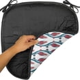 thumbnail image 6 of Tulip Chair Seating Cushion Set of 2, Ottoman Art Tied Vertical Bound Mosaic Motifs Leaf Details Print, Seat Pads for Office with Anti-slip Backing, 16"x16", Red Teal, by Ambesonne, 6 of 7
